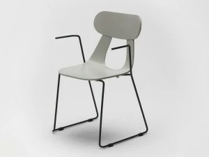 Zilio A&C Штабелируемый деревянный стул в виде санок с подлокотниками