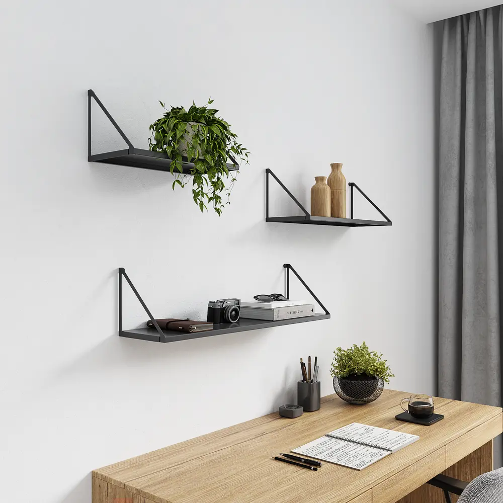 Настенная полка Бостон 60x20 см сталь цвет черный Santreyd STLM-2177267 - Вид №4