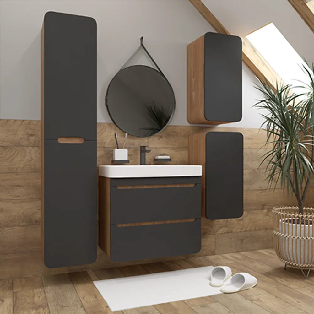 Подвесная тумба Santreyd Окинава для раковины 70 см графит 86516199 Ванная комната STLM-0069524 - Вид №8