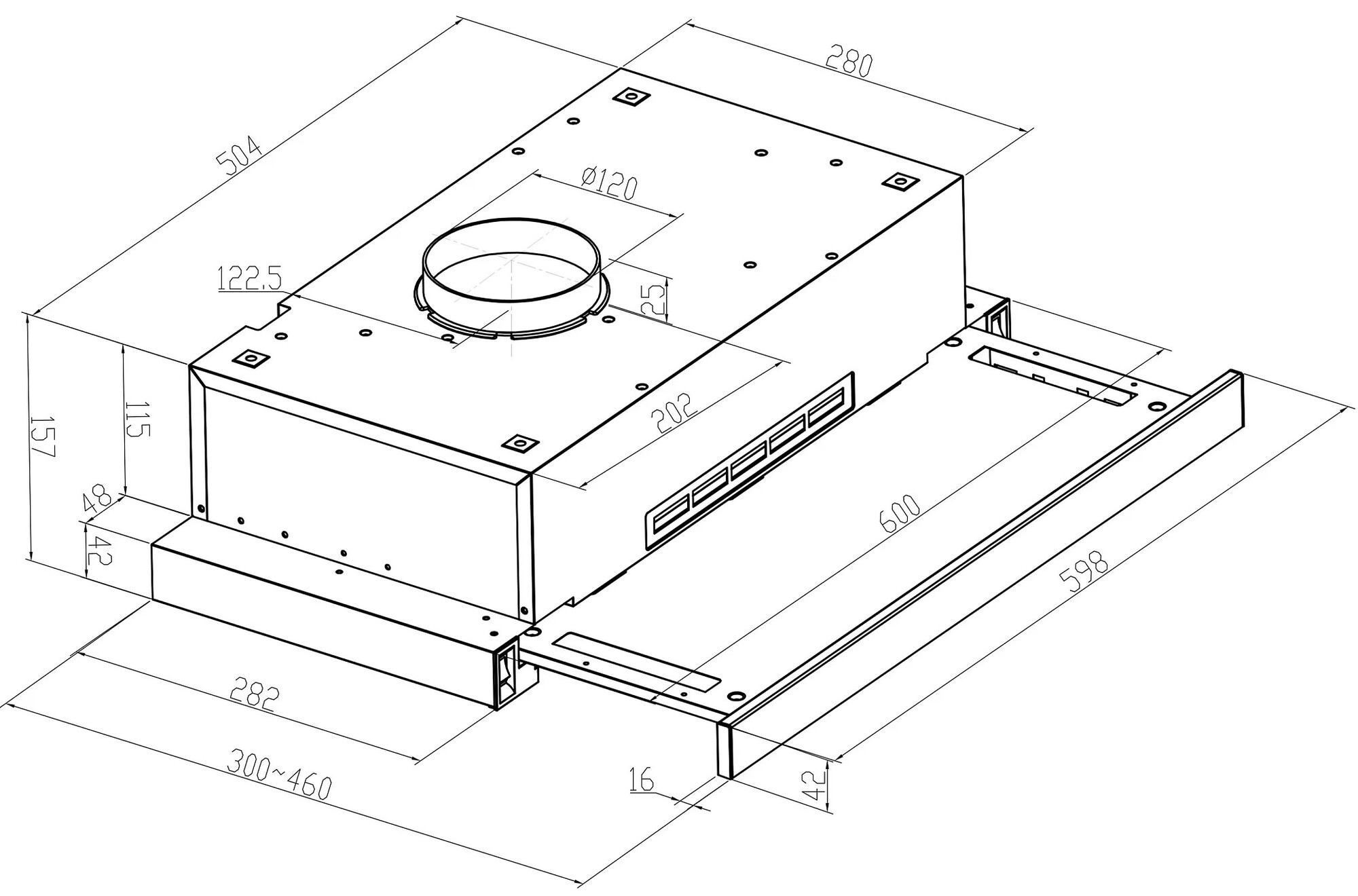 9168707 Вытяжка телескопическая Meferi SLIDEBOX60WH LIGHT белый/белый STDN-0038235 - Вид №16