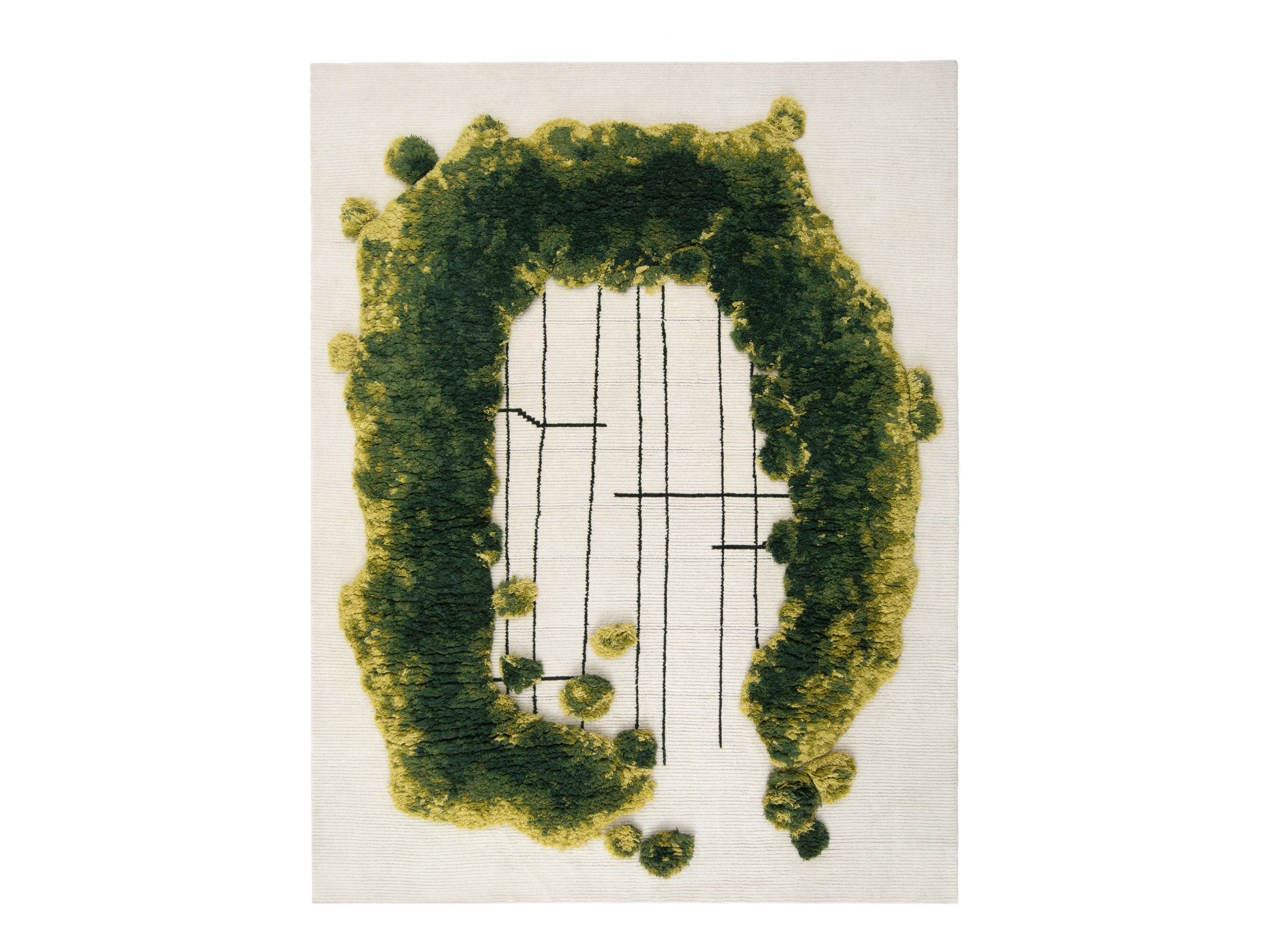 Прямоугольный ковер ручной работы из гималайской шерсти cc-tapis Tempore ARCH-00024267