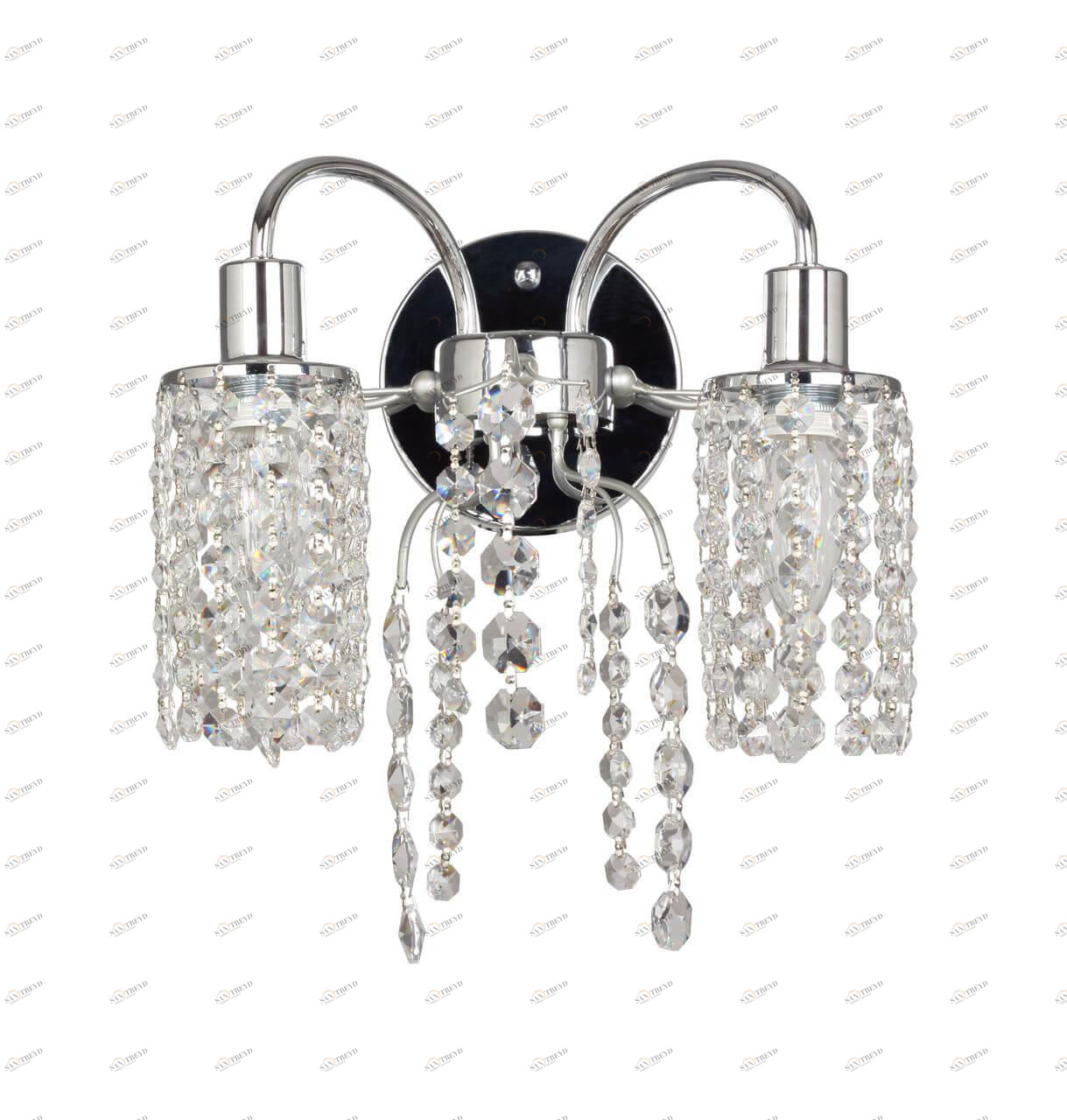 Бра хрустальное на 2 лампы хром Caesar 2638-2W FAVOURITE CAESAR 00-3931803 Прозрачный;хром