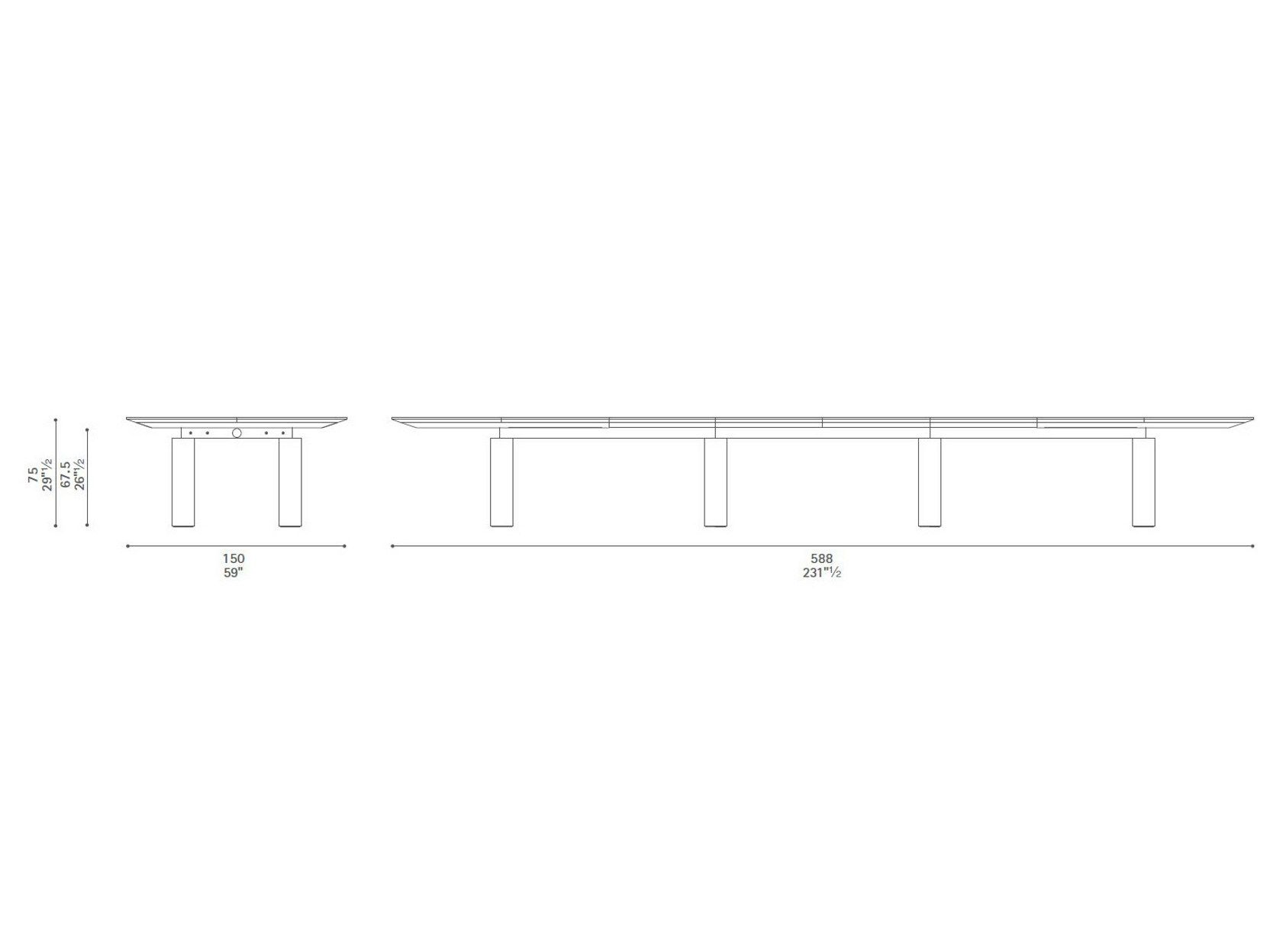 Прямоугольный стол для совещаний с системой люверсов Poltrona Frau офис-системы управления ARCH-00048676 - Вид №9