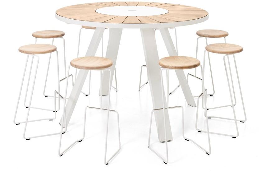 Extremis Высокий садовый стол в ироко с ленивой сьюзан Pantagruel sun-id-1384299 - Вид №2