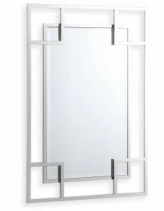 Зеркало настенное прямоугольное в металлической раме серебро Hi-Tech ART-ZERKALO ДИЗАЙНЕРСКИЕ, ЗЕРКАЛЬНАЯ 00-3948385 Зеркальный;серебро
