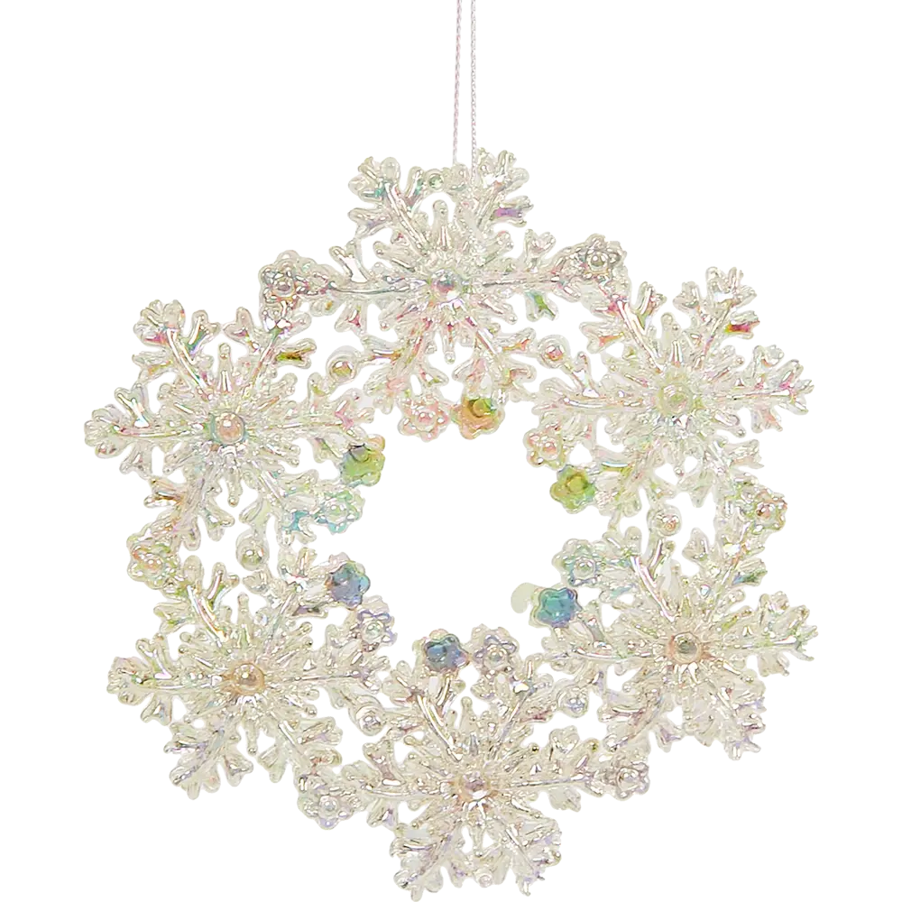 87036500 Елочная игрушка Снежинка 12.5x12.5 цвет разноцветный STLM-1352537 Santreyd  - Вид №1