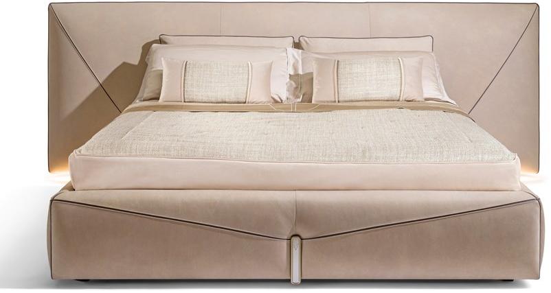 Visionnaire Двуспальная кровать из нубука с мягким изголовьем sun-id-1497504 - Вид №1