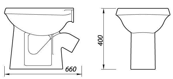1015132 Приставной унитаз напольный Белый Лобненский Стройфарфор  Россия  - Вид №1