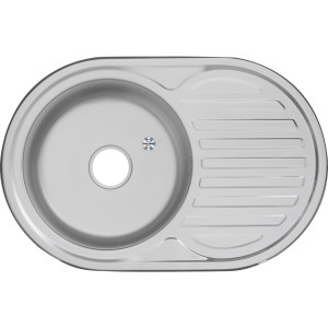 Мойка 7750 U MELANA 0,6/160 ДЕКОР врезная овальная с сифоном (180D ta *12)