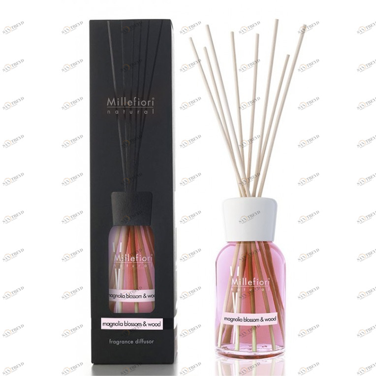 Диффузор с палочками 250 мл "Цветы магнолии и дерево" Magnolia blossom & Wood MILLEFIORI MILANO МАГНОЛИЯ 267388 Розовый 