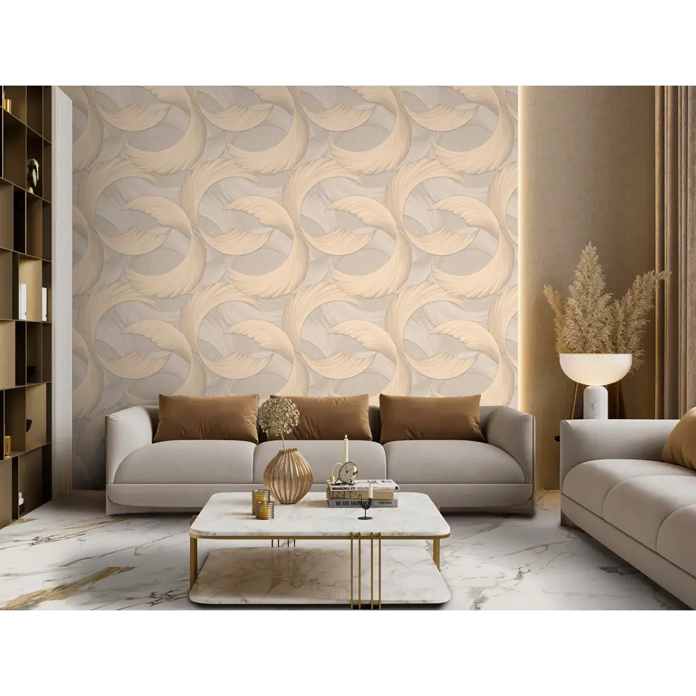 Обои флизелиновые Wallsecret Hypnotic пудровые 1.06 м 8962-29 89389735 STLM-2062105 - Вид №4
