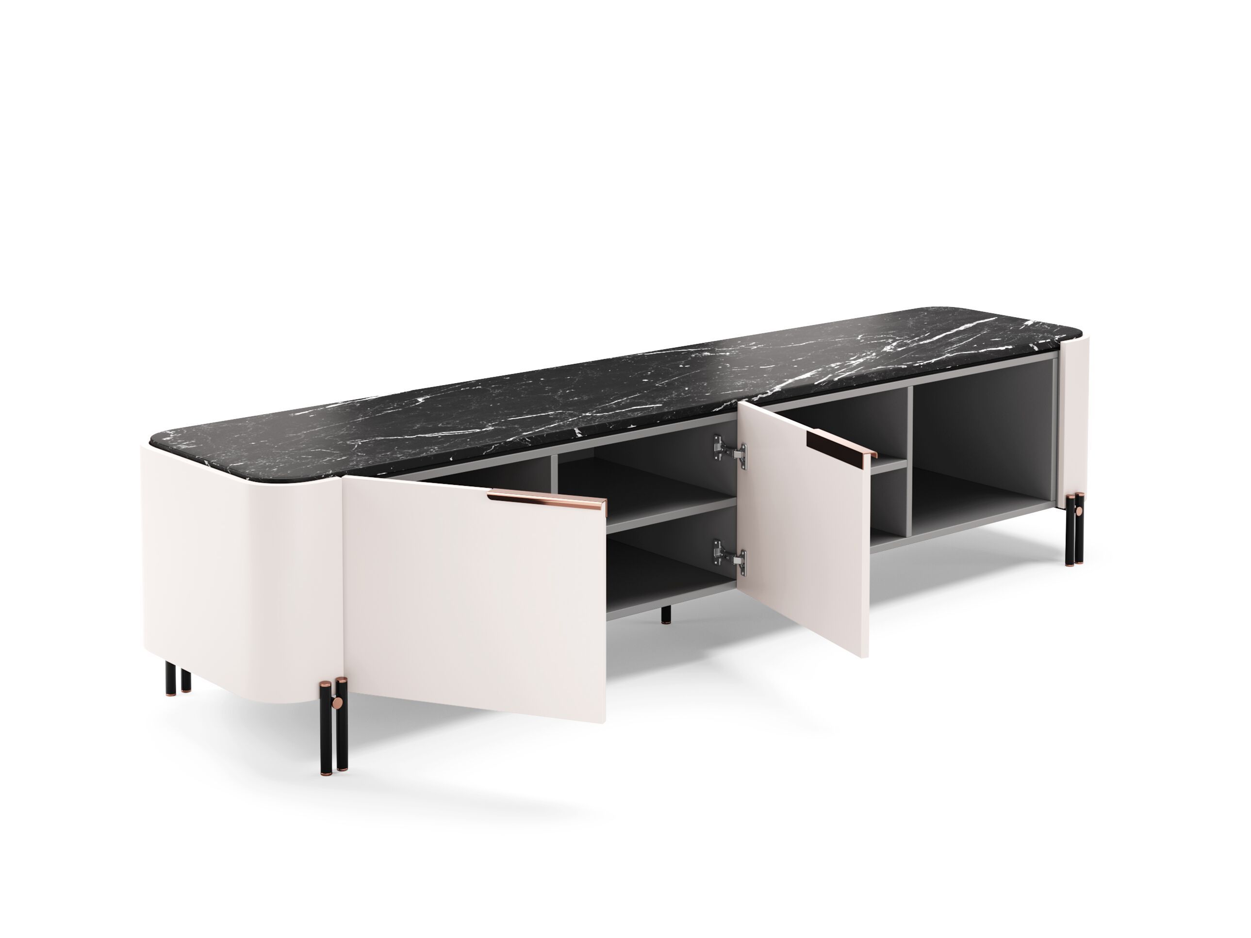 Низкий деревянный шкаф для телевизора с распашными дверцами PRADDY Natur ARCH-00134361 - Вид №1