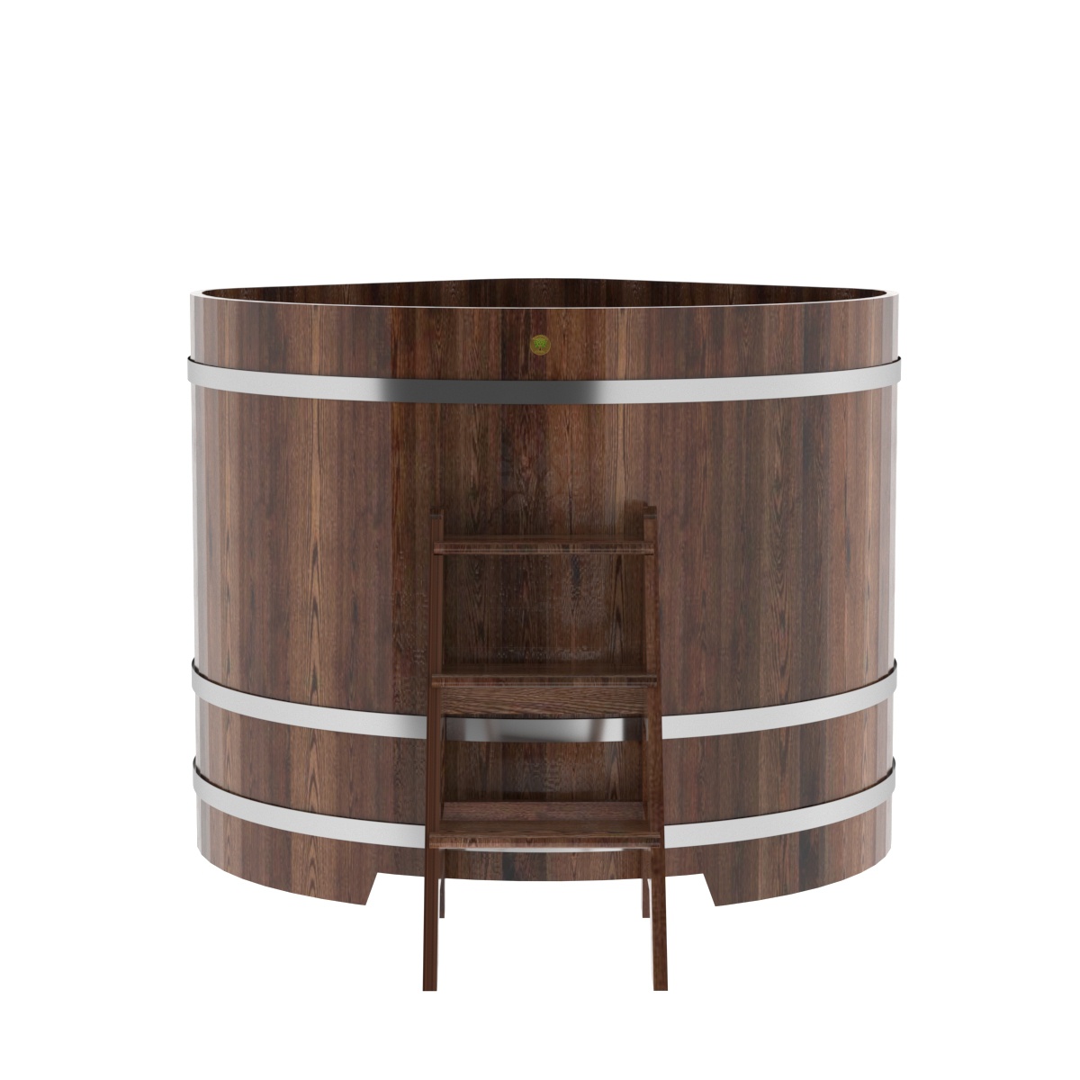 1244 Купель угловая из лиственницы 1,37х1,37х1,2 морёная премиум Alyarus  - Вид №3