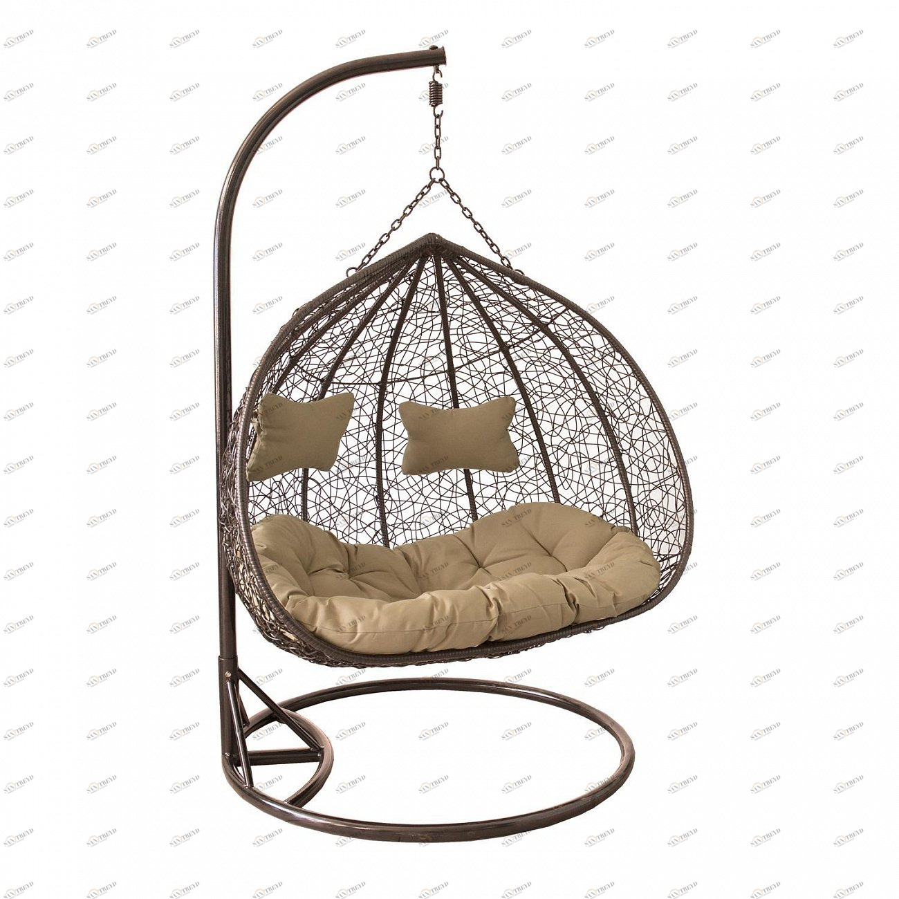 Подвесное кресло коричневое Leset Twins IMPEX  00-3885764 Бежевый;коричневый 