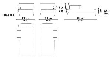 B&B Italia Outdoor Садовый диван из ткани с шезлонгом Ribes sun-id-1471587 - Вид №27