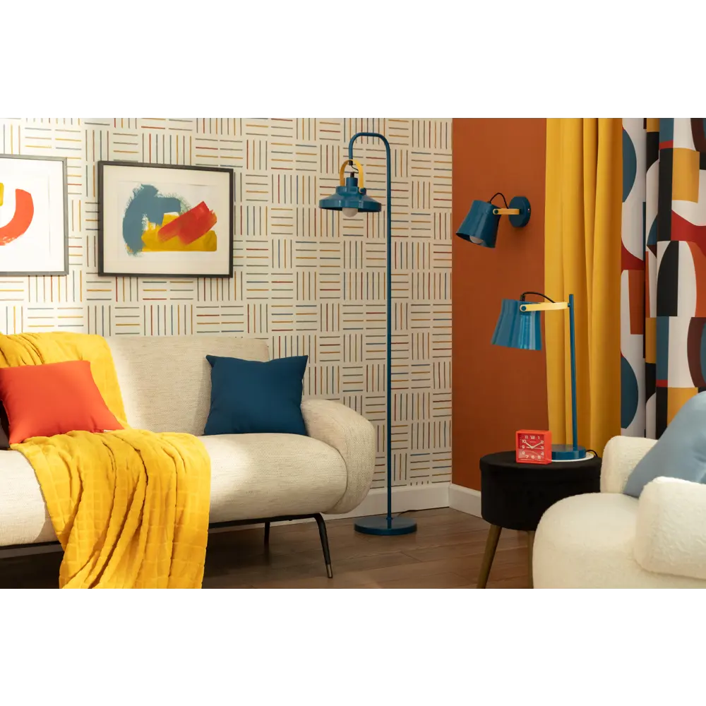 Подвесной светильник Toplight Wendi, 1 лампа, 7 м², цвет синий/дерево 82672377 STLM-2118213  - Вид №10