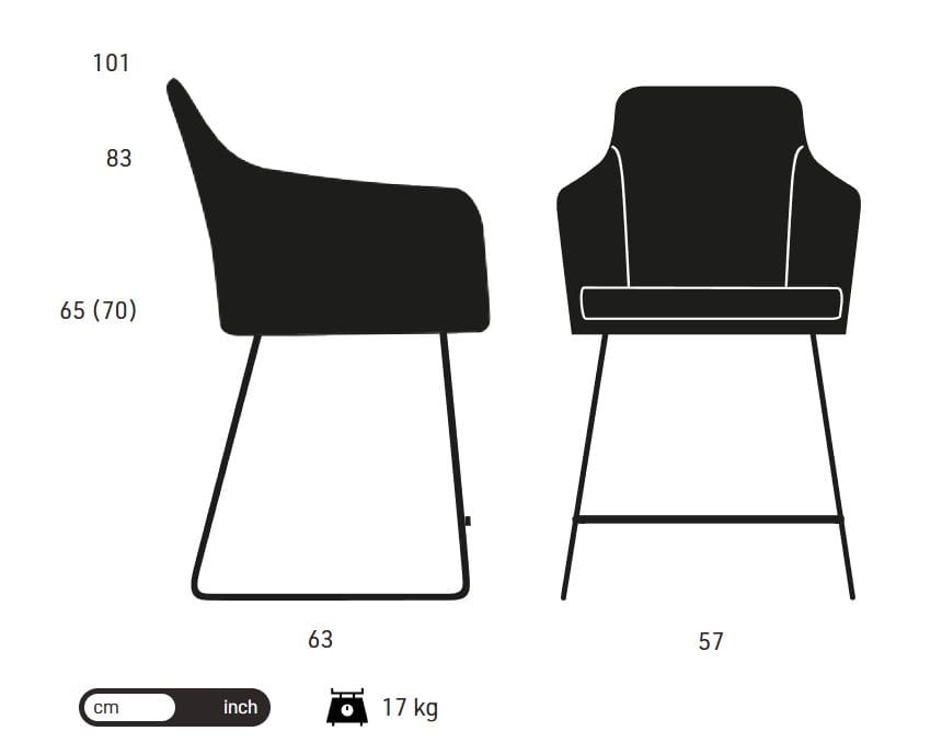 Барный табурет с подлокотниками KFF Youma Casual ARCH-00090063 - Вид №11