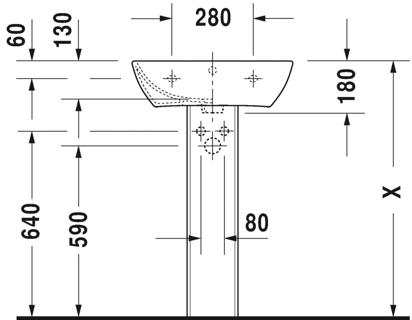 2335553230 Подвесная раковина настенная овальная Duravit ME BY STARCK - Вид №2
