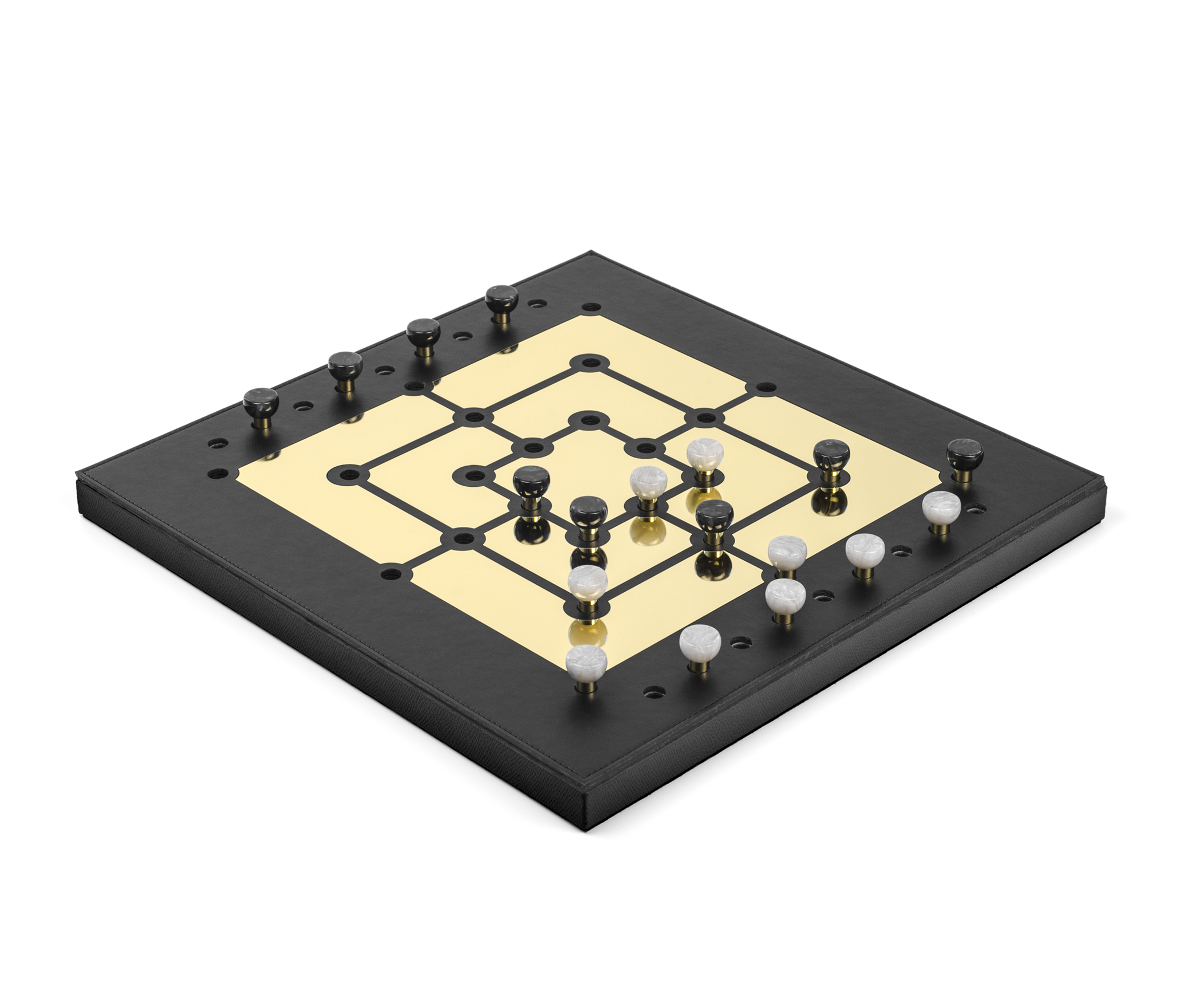 Набор игр Mill Gold - 39X39XH2,5 см / зернистая кожа_серо-коричневый Pinetti 00.1030.029.048