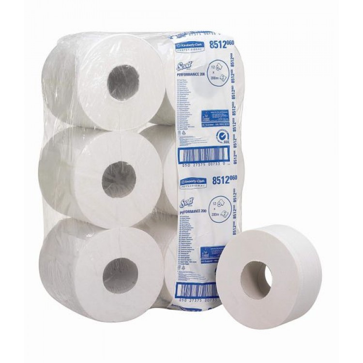 8512 Kimberly Clark Туалетная бумага рулонная Kimberly-Clark Scott Jumbo 8512 2-слойная 12 рулонов по 200 м 