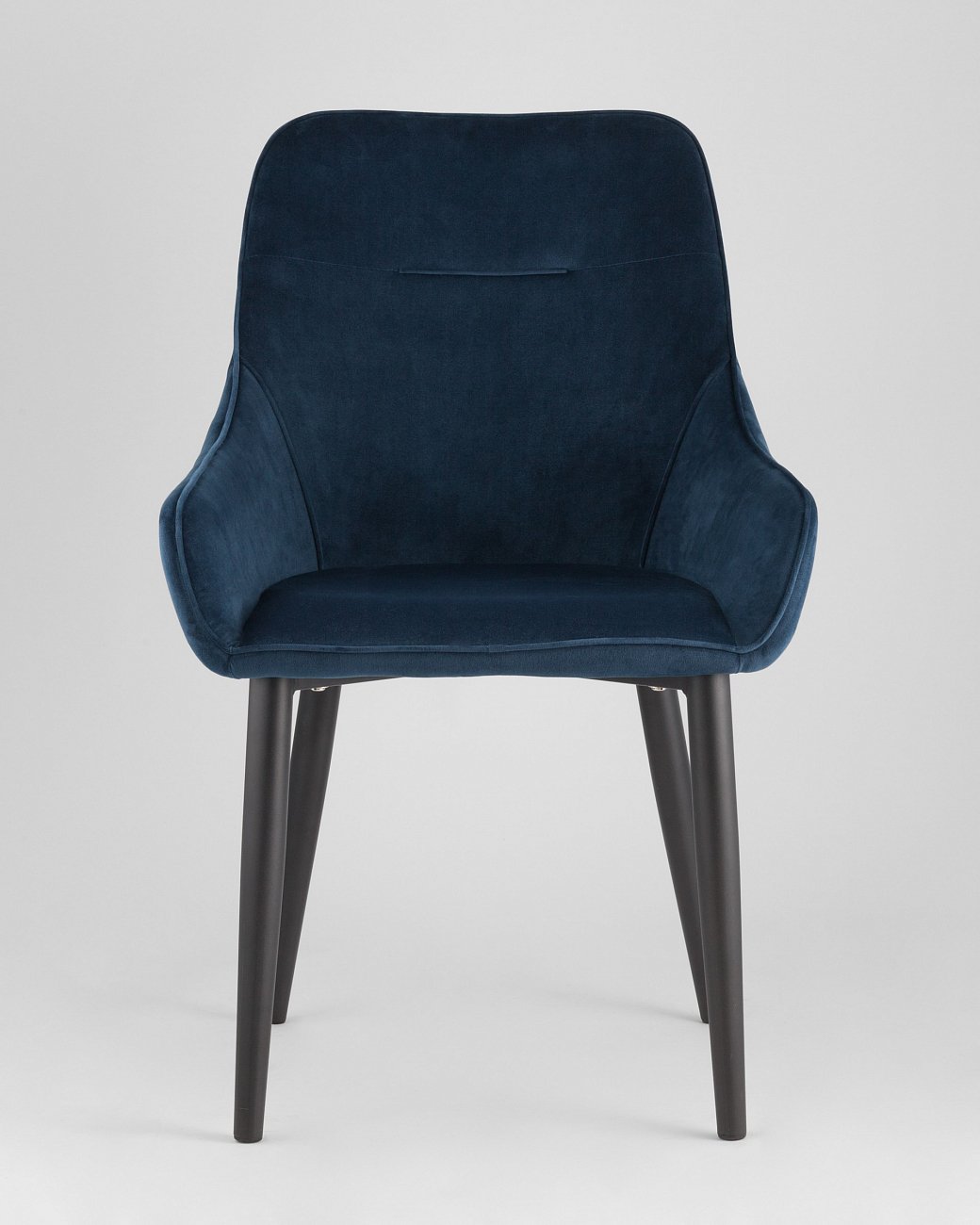 Стул с подлокотниками мягкий синий с черными металлическими ножками "Диана" STOOL GROUP ДИЗАЙНЕРСКИЕ 00-3881955 Синий  - Вид №1