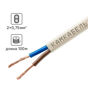 Провод Камкабель ШВВП 2x0.75 100 м ГОСТ цвет белый 81933829 STLM-2143952