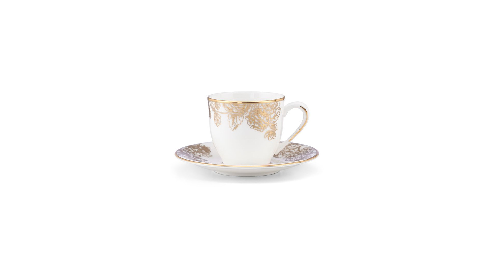 10665593 Lenox Набор из 2 чашек для эспрессо с блюдцами Lenox "Золотистый лес,Маркеса" 90мл Фарфор костяной  - Вид №1