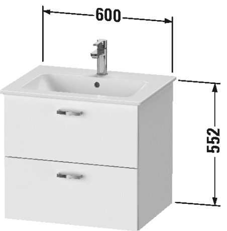 Тумбочка подвесная XBase #XB6120 600 x 475 мм Duravit XB612004949 - Вид №1