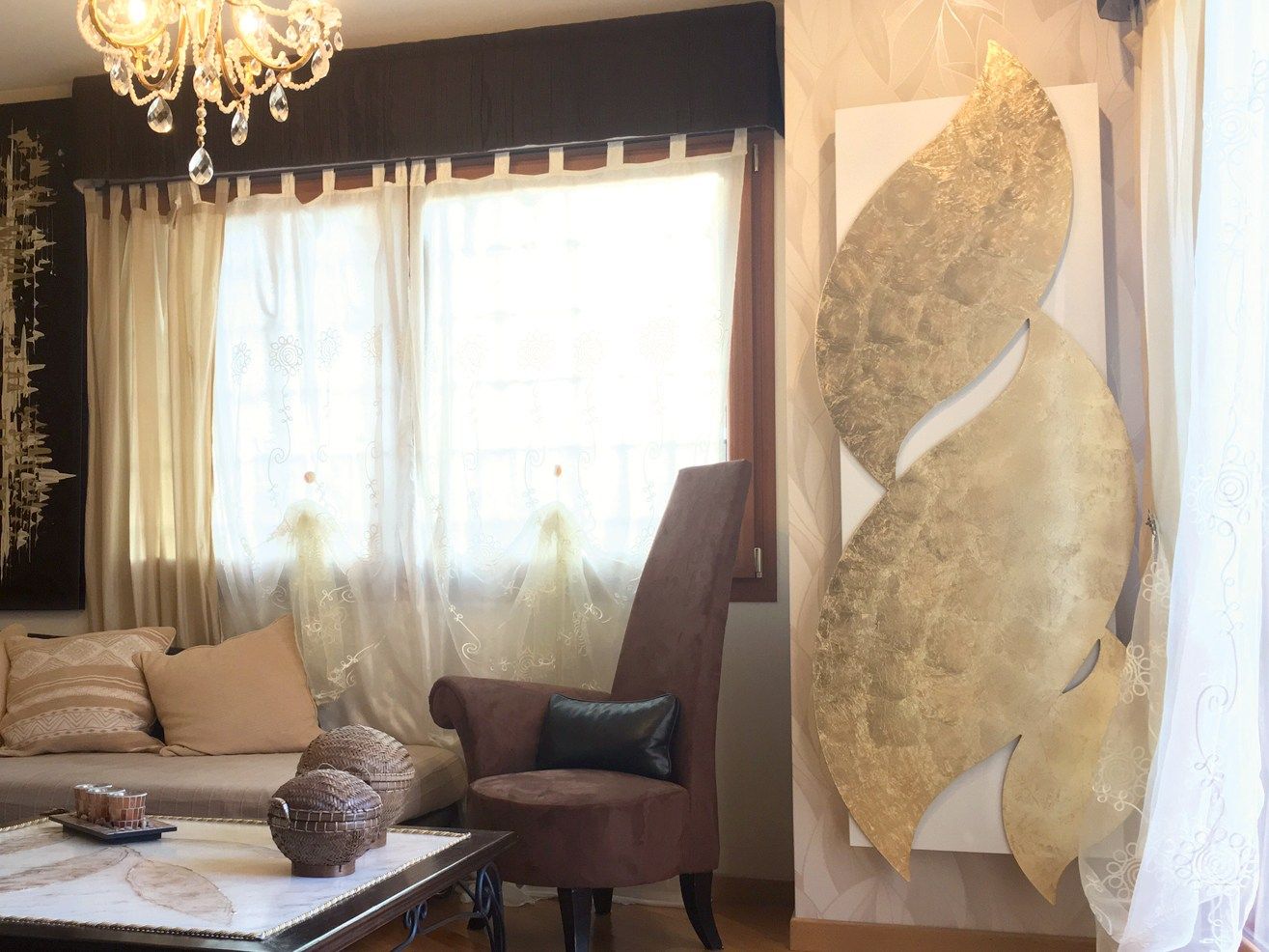 Алюминиевый полотенцесушитель Termo Design двойная пластина-сусальное золото ARCH-00136883 - Вид №3