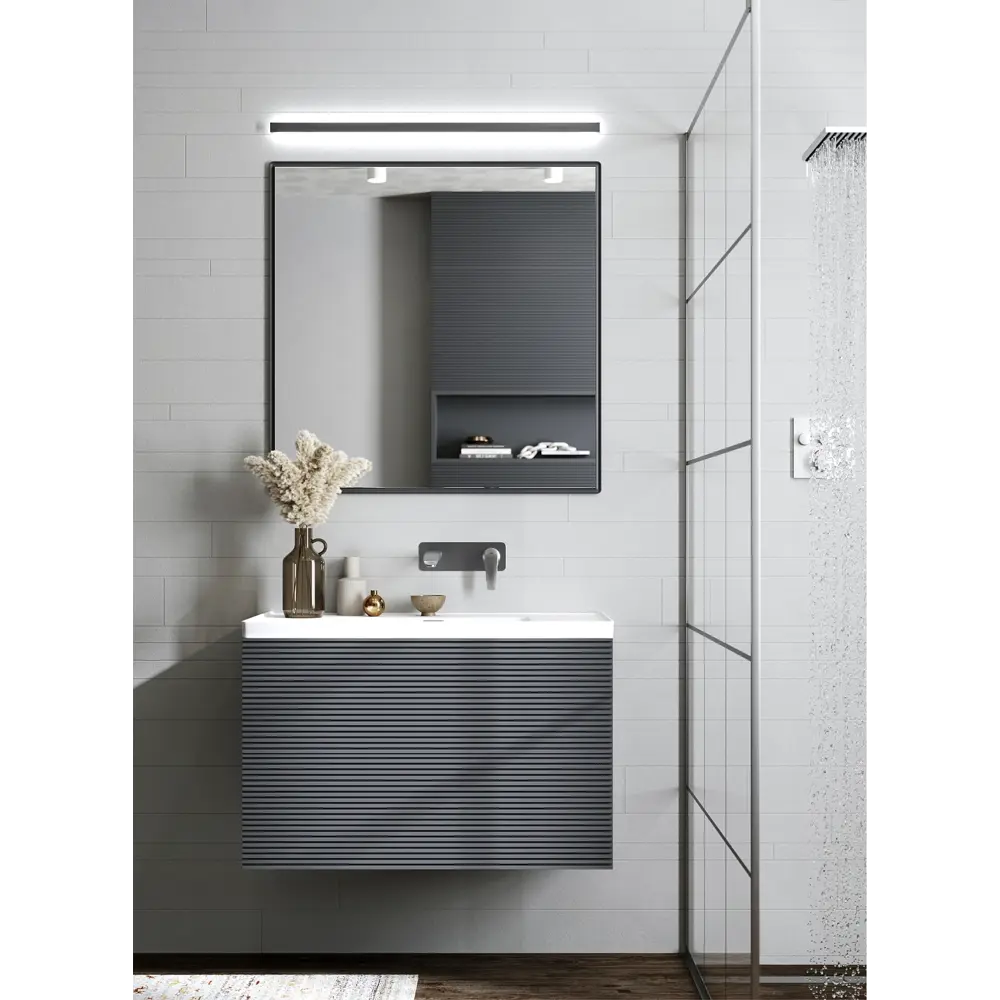 Зеркало для ванной Omega Glass Struktura 80x80 см цвет серый 87913021 STLM-2101650 Strukrura - Вид №6
