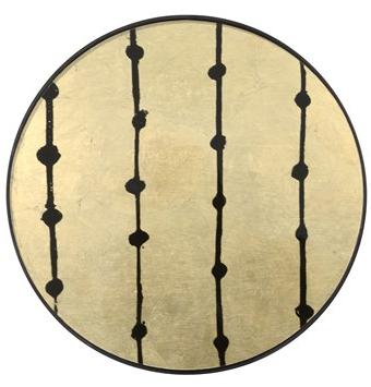 Ethnicraft Круглый поднос из дерева и стекла Gilded layers 20418 - Вид №1