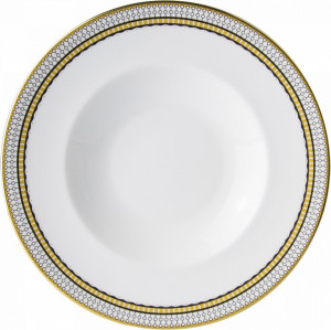 10650442 Royal Crown Derby Тарелка суповая Royal Crown Derby "Вибрации" (Oscillate, Onyx) 27см Фарфор костяной