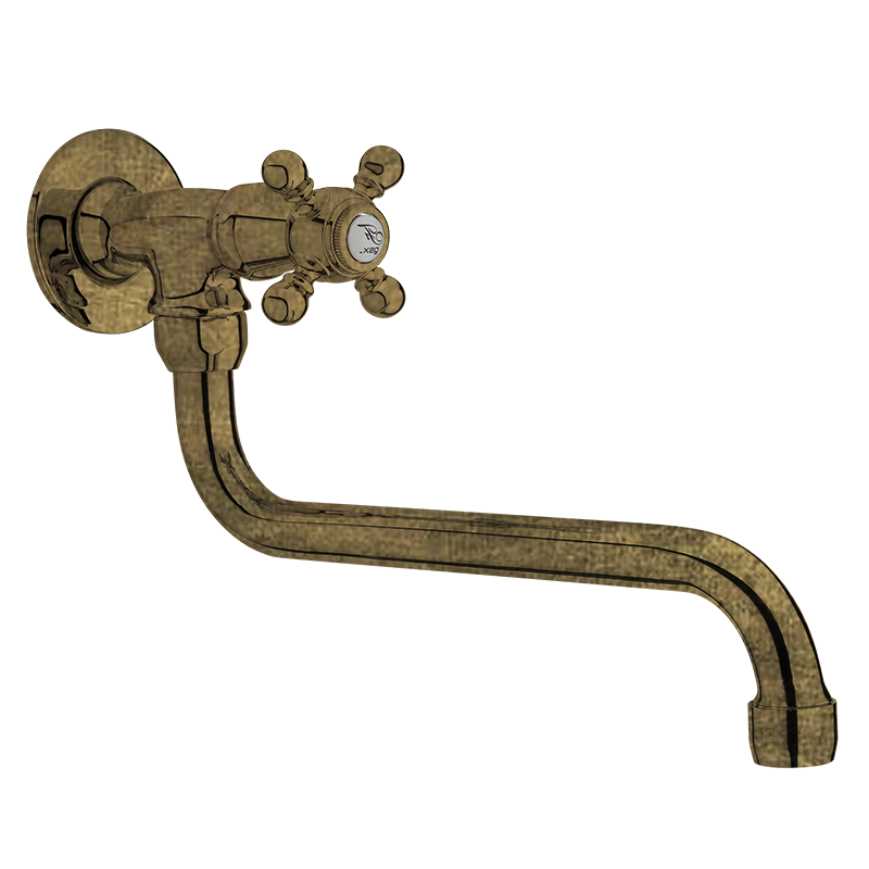 80925809 BASIC/PREMIUM 1866 Низкий вращающийся излив моноблочный раковина Старая Латунь GRB MIXERS 