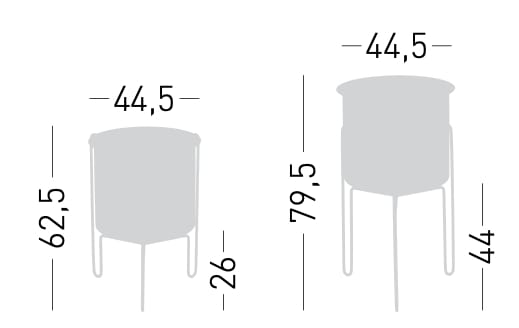 Алюминиевая круглая подставка для горшков GABER MERIDIUS PLANTER ARCH-00086088 - Вид №5