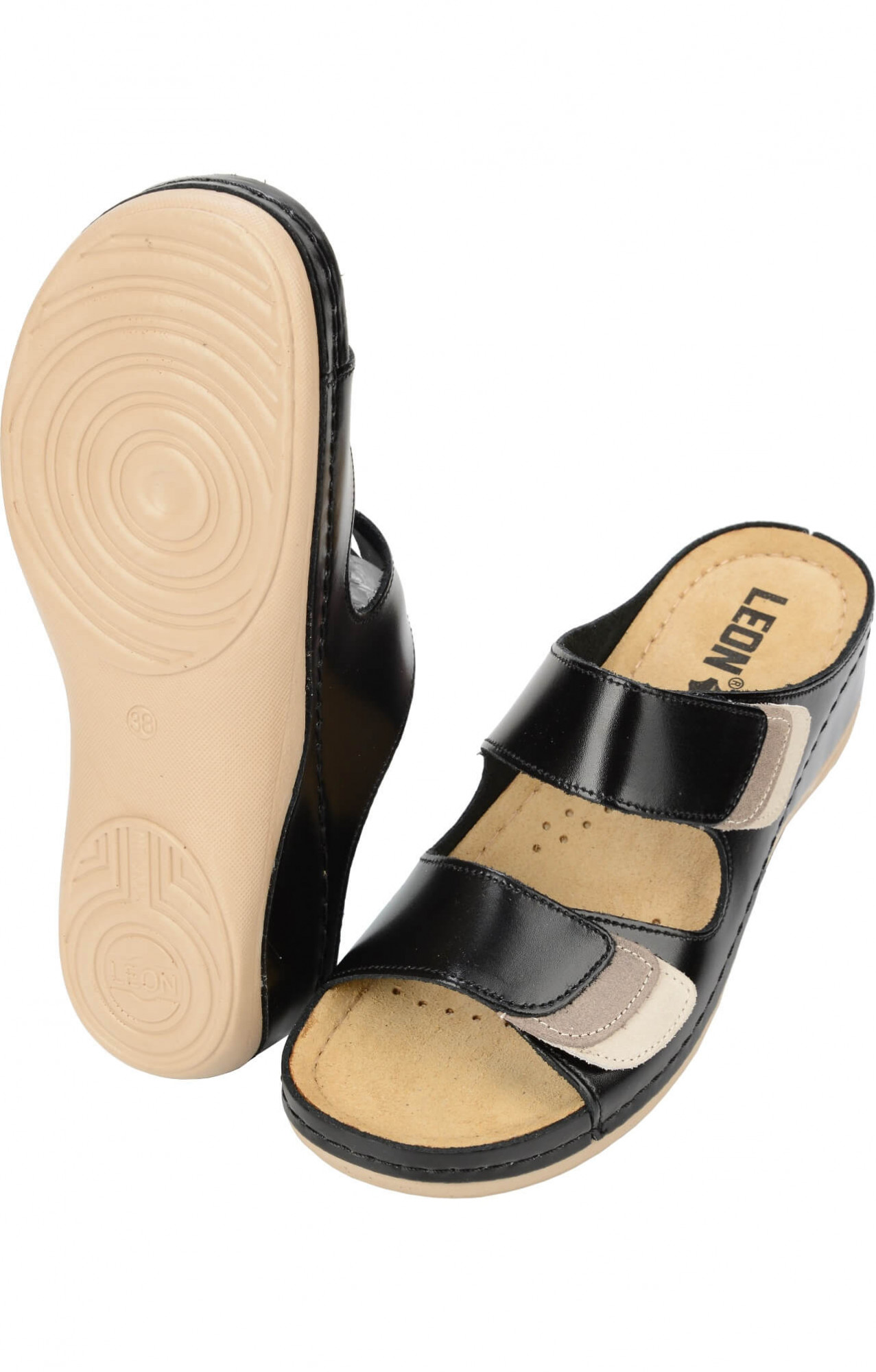 62380 Сандалии "Leon" женские черные LEON  Врач  размер 36 