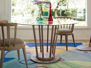 VOLPI Круглый стеклянный стол Contemporary living 1pat-001-tcb