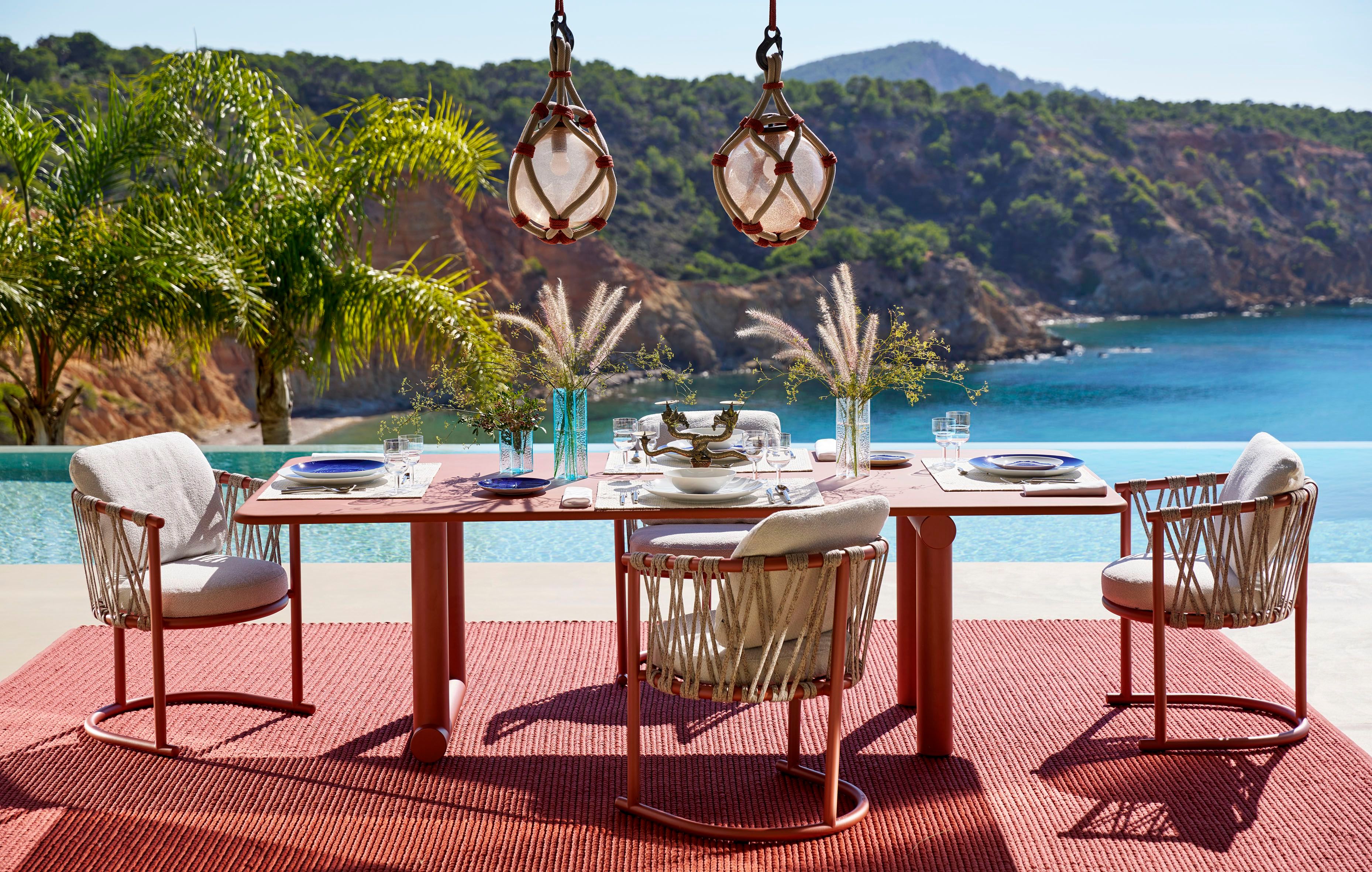 Алюминиевый садовый стол с порошковым покрытием с бетонной столешницей CASSINA Trampoline ARCH-00014948