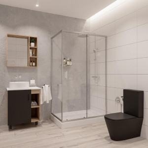 Душевое ограждение NG- 6612-08 (120*80*190) прямоугольник, двери раздвижные, 2 места