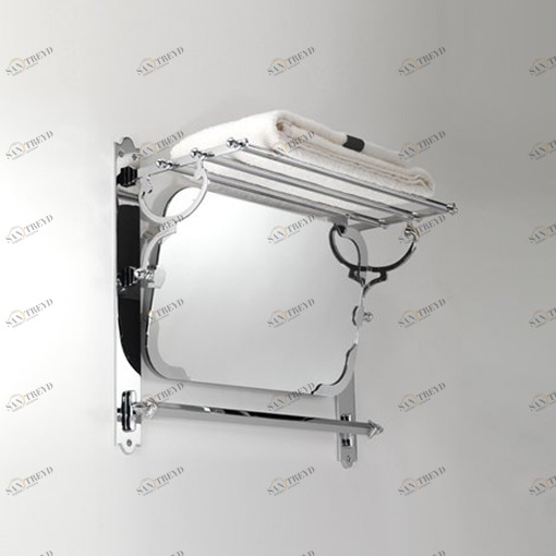 Полочка для полотенец с откидным зеркалом из латуни и алюминия hbrackcr Devon Devon RACK Devon&Devon