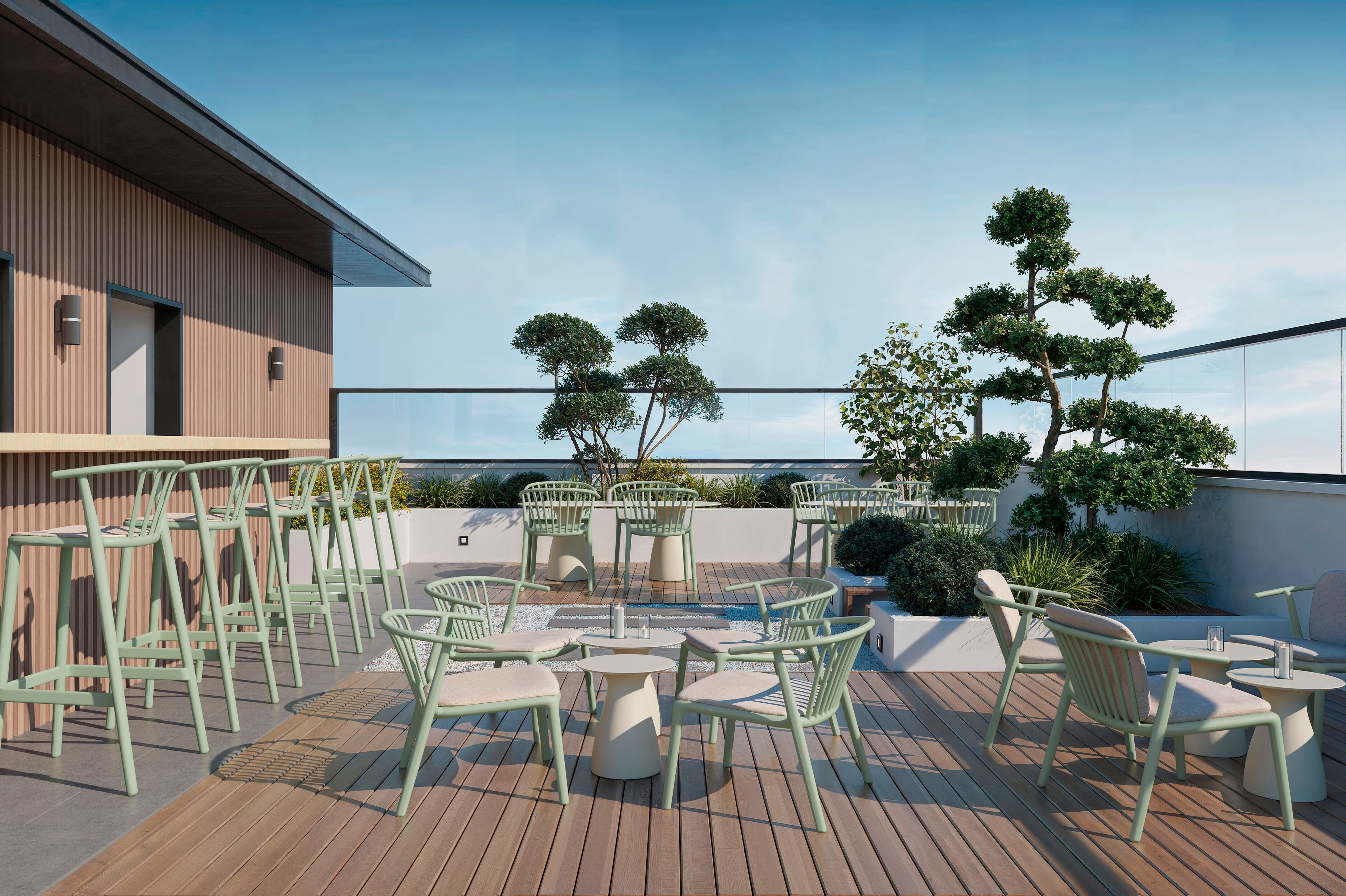 Штабелируемый стул с подлокотниками Resol Woody ARCH-00012248