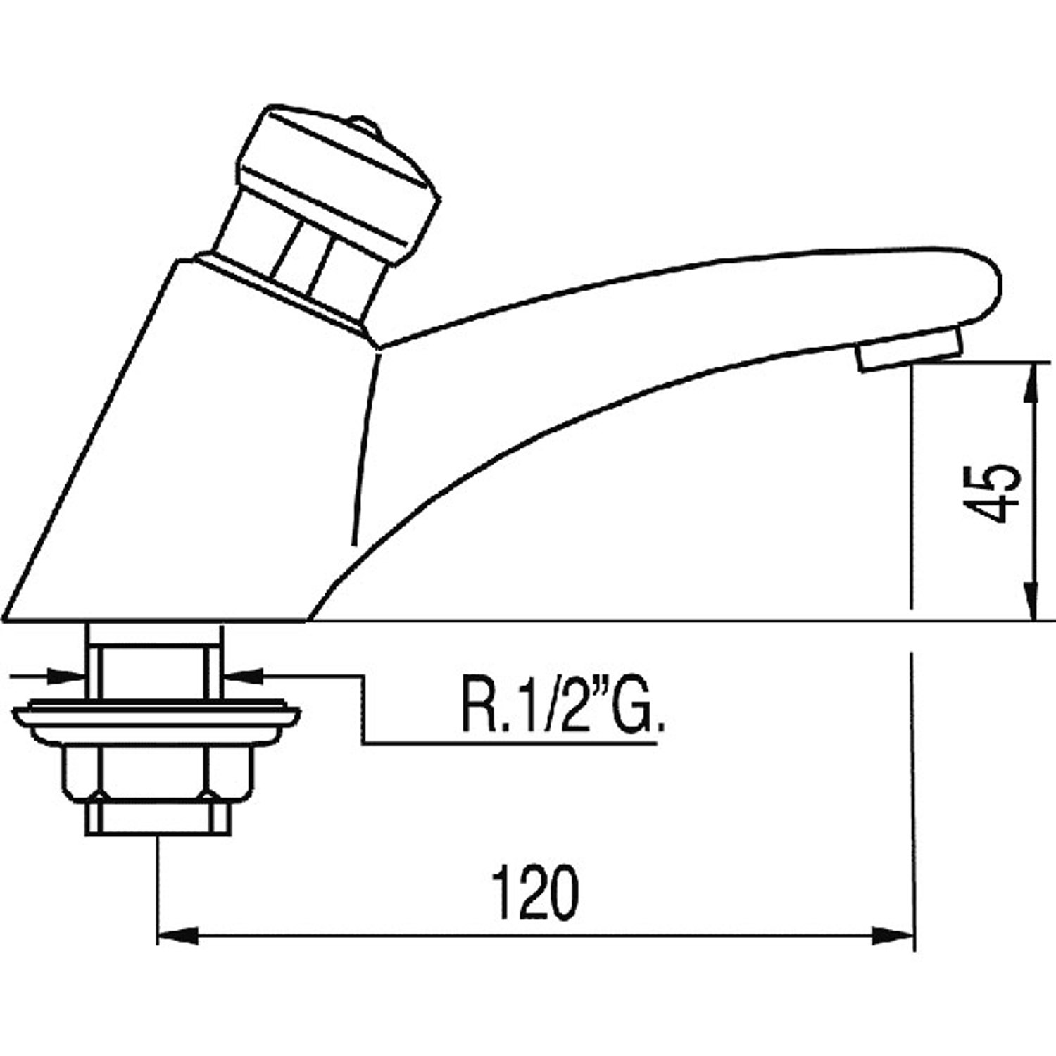 КОЛЛЕКТИВЫ Смеситель для умывальника с таймером на 1 воду-112103 TRES Temporizados - Вид №1