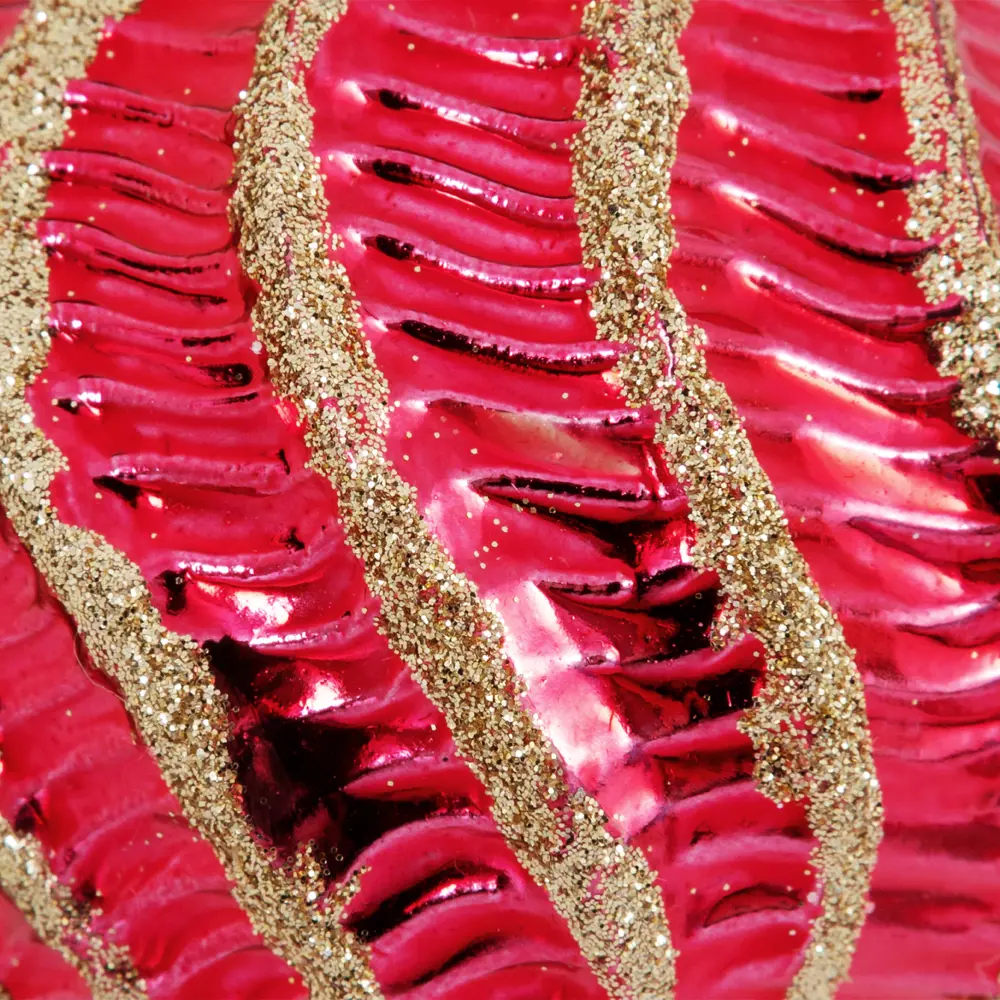 85156509 Елочный шар «Изгибы» ø8 см пластик красный STLM-0961835 Santreyd  - Вид №2