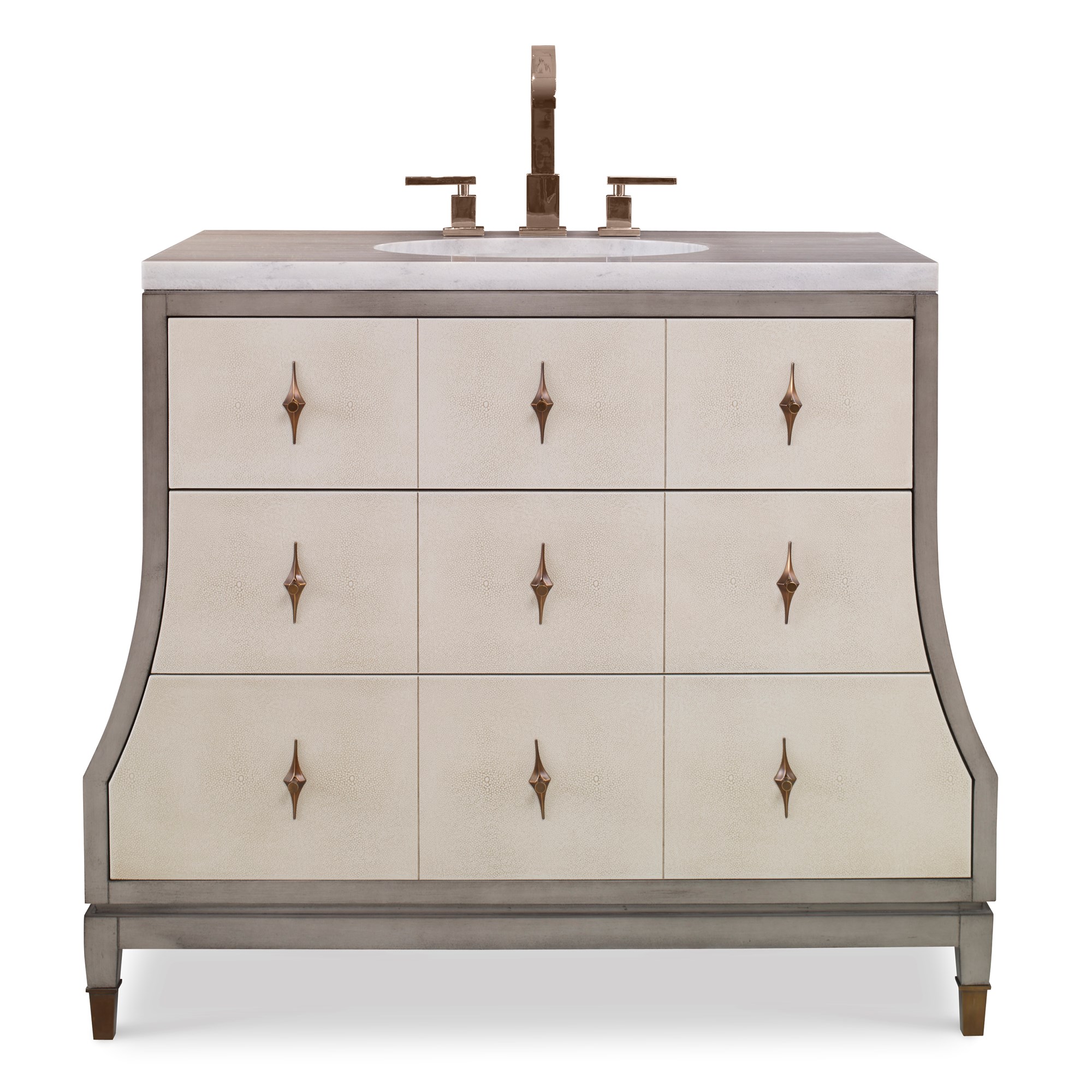 Тумбочка, большая (от 37 до 59,5) 12559-110-410 Tapered Sink Chest - Ash Grey / Linen Ambella  - Вид №2