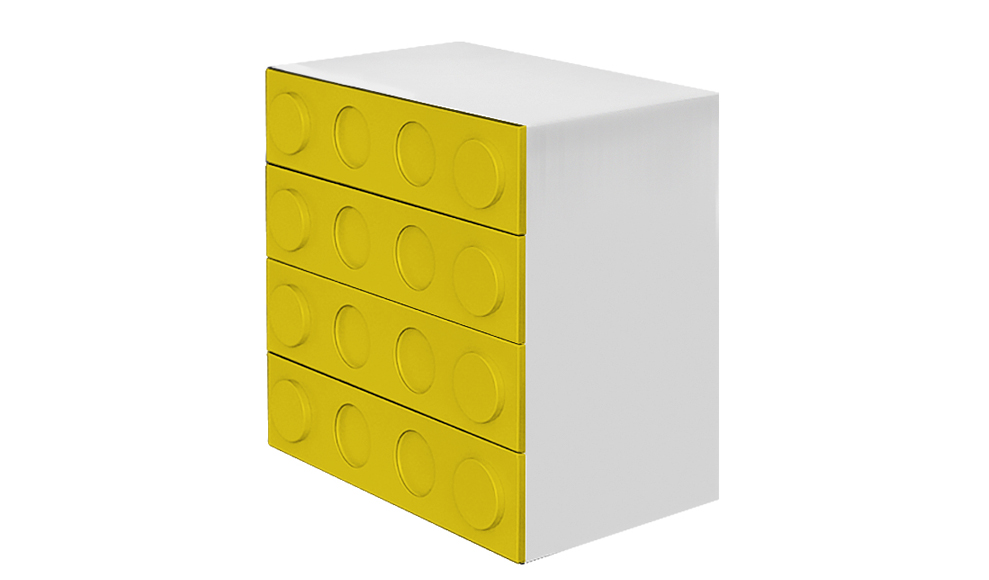 Комод детский с 4 ящиками "Леголенд" МАНДАРИН ЛЕГОЛЕНД 178722 Белый;красный Santreyd  - Вид №2