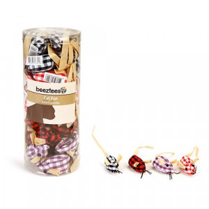 ПР0035423 Игрушка для кошек Мышь пестрая с кошачьей мятой 4см IPTS