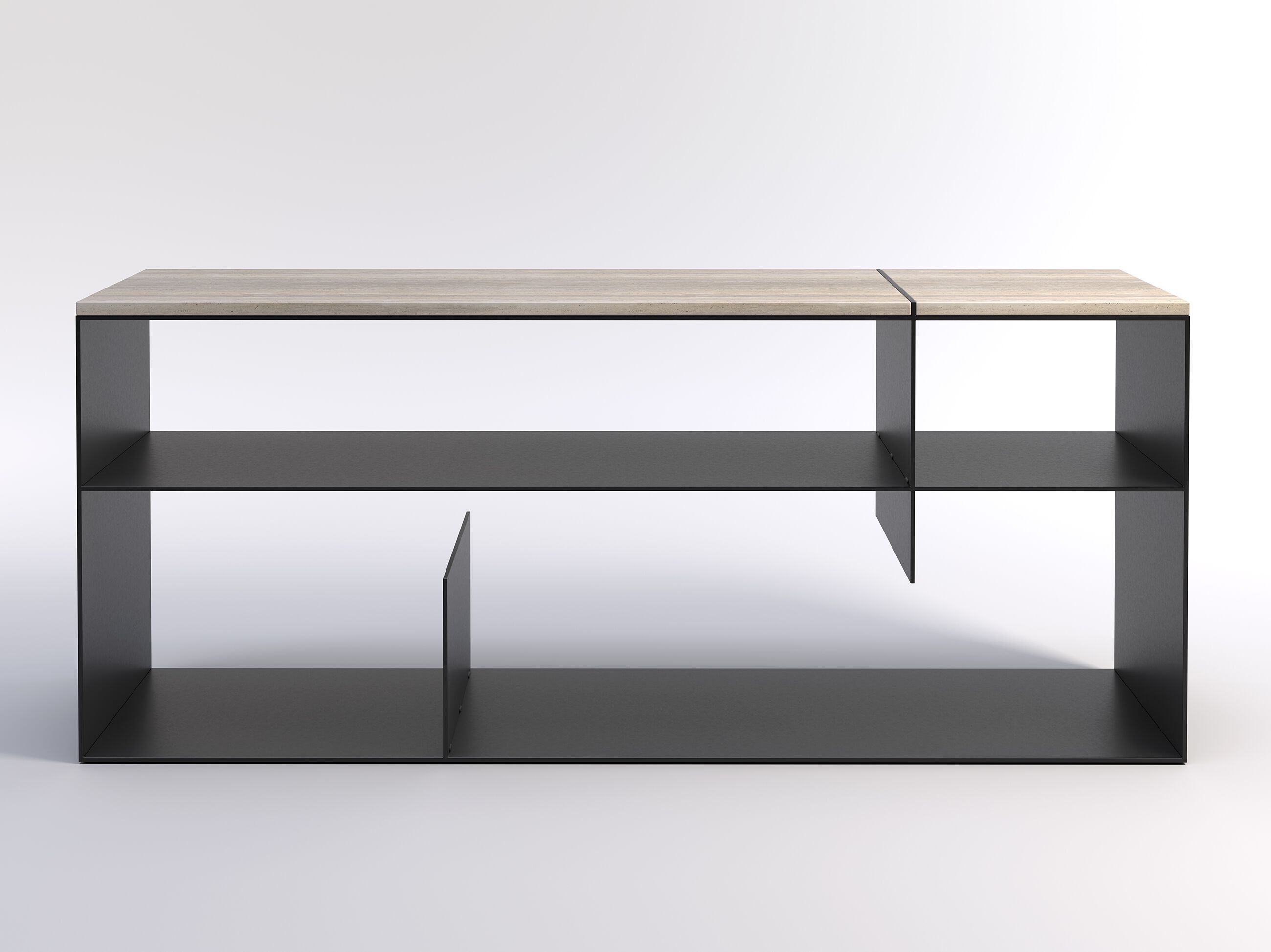 Отдельно стоящий книжный шкаф из металла и дерева Phase Design ARCH-00049577