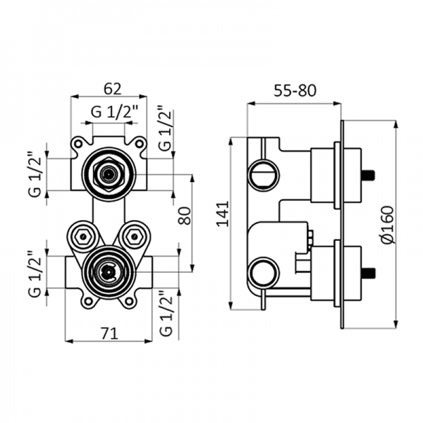 Смеситель для душа WINNER GRB MIXERS 44130440  - Вид №1