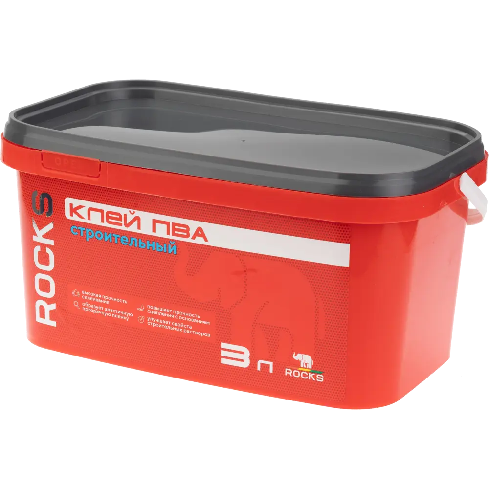 Клей ПВА строительный Rocks 3 л STLM-2097203 - Вид №3