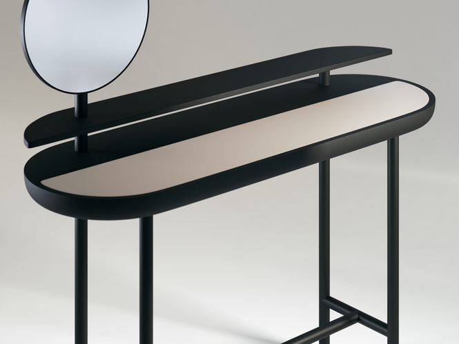 Secolo Apollo Письменный столик с вращающимся зеркалом, мраморная столешница Standard, сталь Темный антрацит  - Вид №3