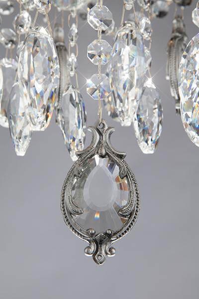 Люстра потолочная серебристая Bogates 276/5 Strotskis 276/5 BOGATES ДИЗАЙНЕРСКИЕ, СВЕЧИ 00-3888591 Прозрачный;серебро  - Вид №2